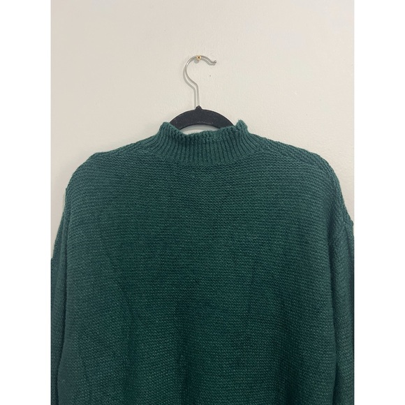 J.Crew Sweater Women’s Large Green Mockneck Cable Sleeve CF051 - Picture 7 of 13